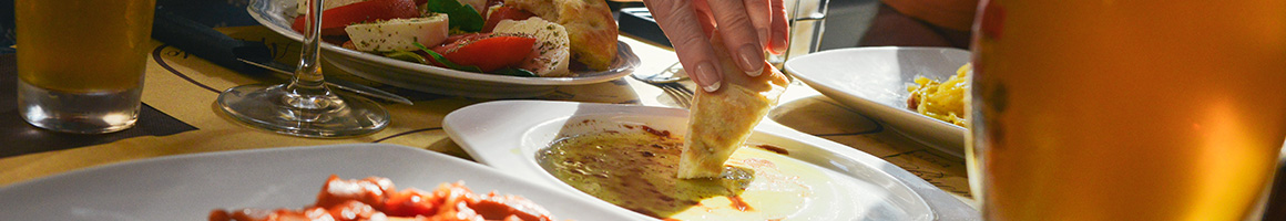 Eating Greek Mediterranean at Pitas restaurant in Columbia, SC.